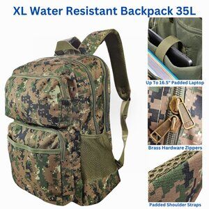 Travel Backpack Rucksack Camping Laptop Hiking School Book Extra Large Bag 35L